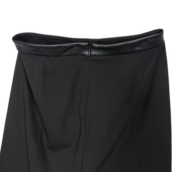 Ann Taylor Factory Petite Pencil Skirt Size 10P Black Faux Leather & Knit Panels - Picture 5 of 11